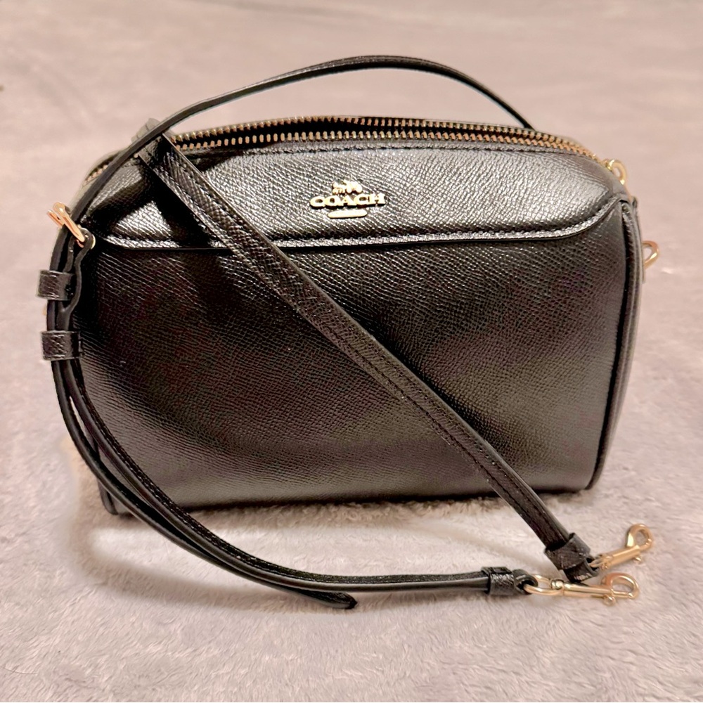 Coach Bennett Black Leather Crossbody with Gold Hardware